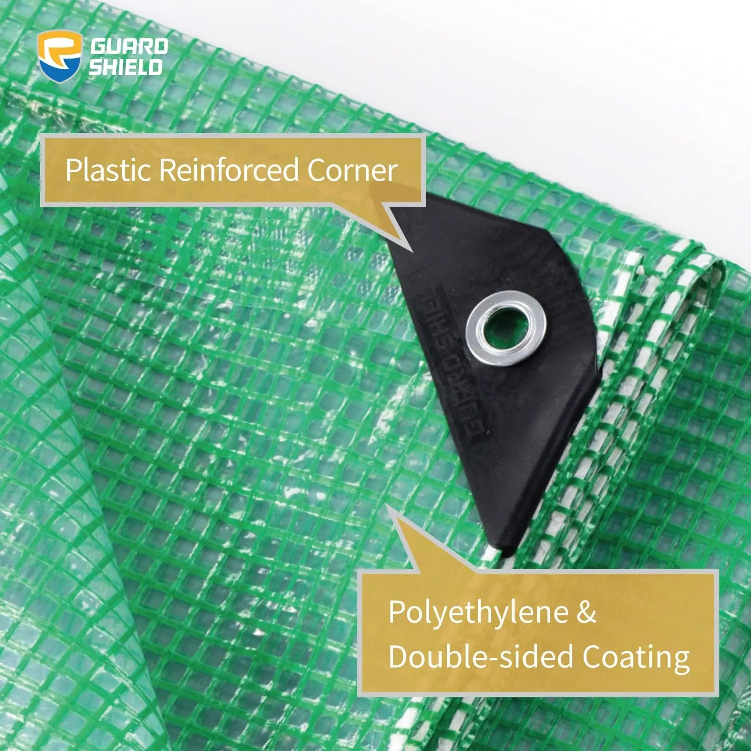 GUARD SHIELD Clear Green Tarp Heavy Duty 8x20 Feet Waterproof for Greenhouse Outdoor Garden Poly Cover UV Resistant 3x3 Weave 10mil
