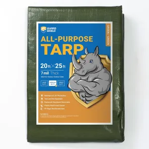 GUARD SHIELD Green Tarp Waterproof 20x25 Feet Medium Duty All Purpose Poly Tarps Cover 7mil