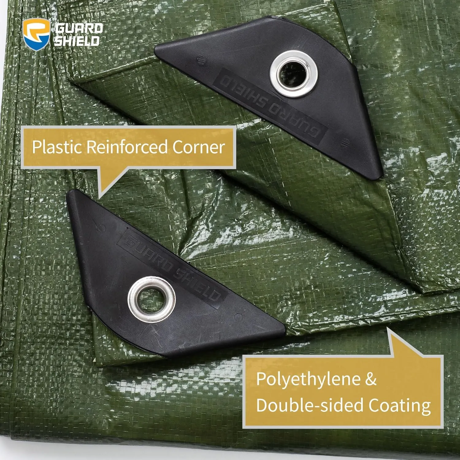 GUARD SHIELD Green Tarp Waterproof 20x25 Feet Medium Duty All Purpose Poly Tarps Cover 7mil