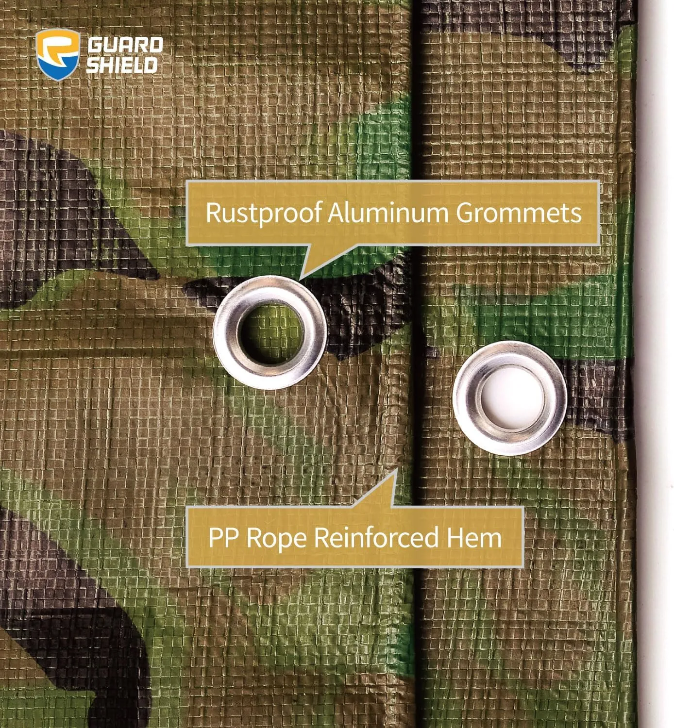 GUARD SHIELD Heavy Duty Camo Tarp Camouflage Tarps Waterproof 9x9 Feet Poly Cover 10mil