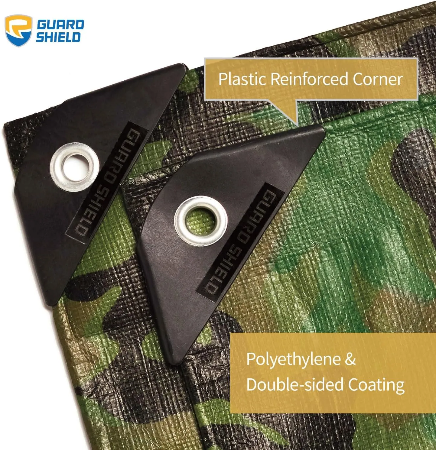 GUARD SHIELD Heavy Duty Camo Tarp Camouflage Tarps Waterproof 9x9 Feet Poly Cover 10mil
