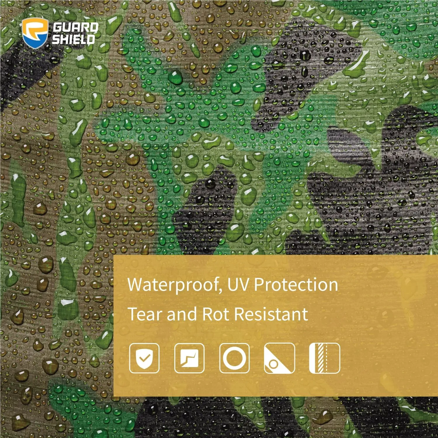 GUARD SHIELD Heavy Duty Camo Tarp Camouflage Tarps Waterproof 9x9 Feet Poly Cover 10mil