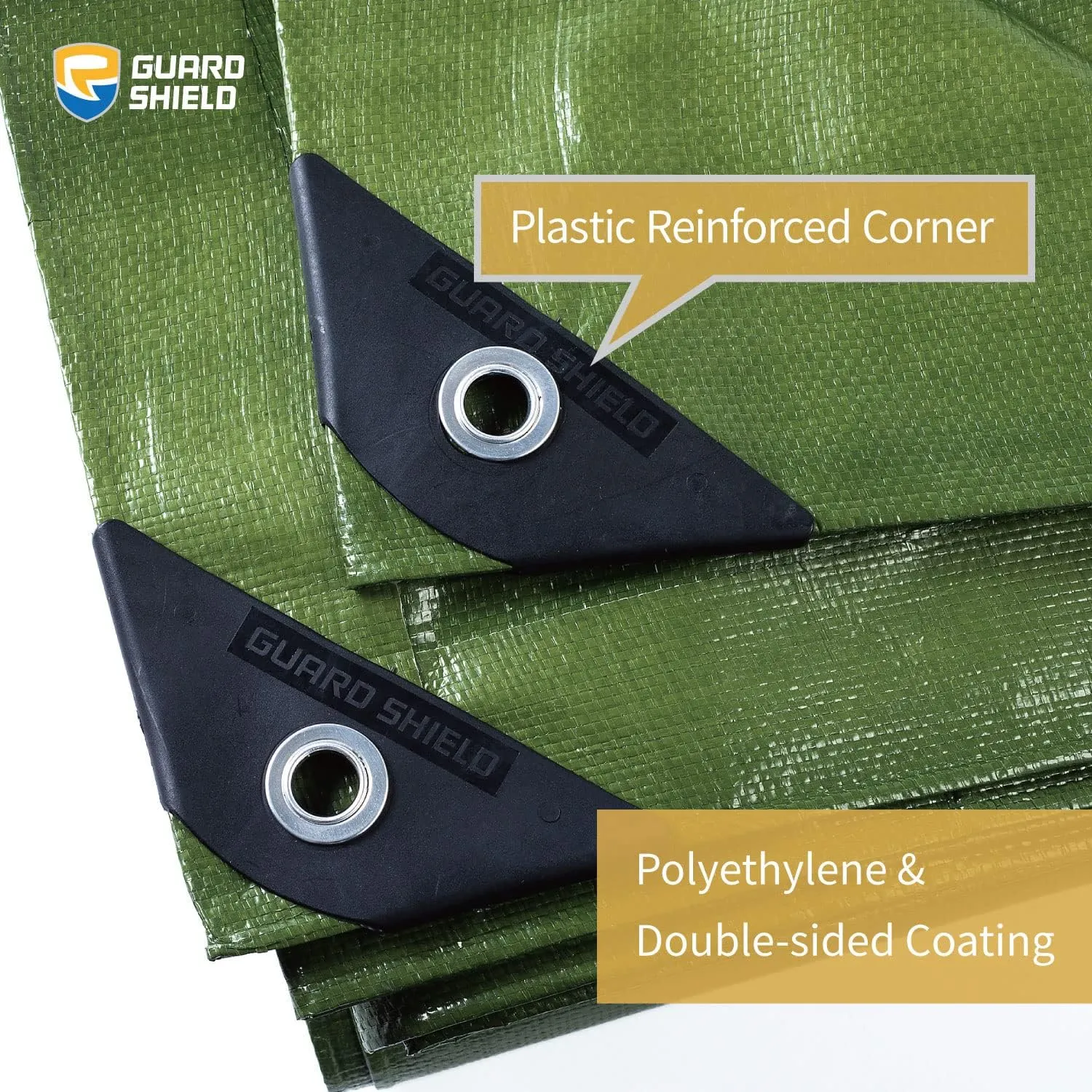GUARD SHIELD Heavy Duty Tarp 20x40 Feet Green Multi Purpose Thick Waterproof Poly Tarp Cover 10mil