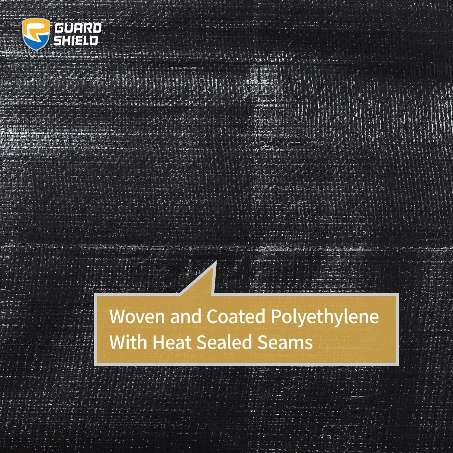 GUARD SHIELD Heavy Duty Tarp 8x10 Feet Black Tarp Large Outdoor Tarps Waterproof with Grommets Cover 12mil
