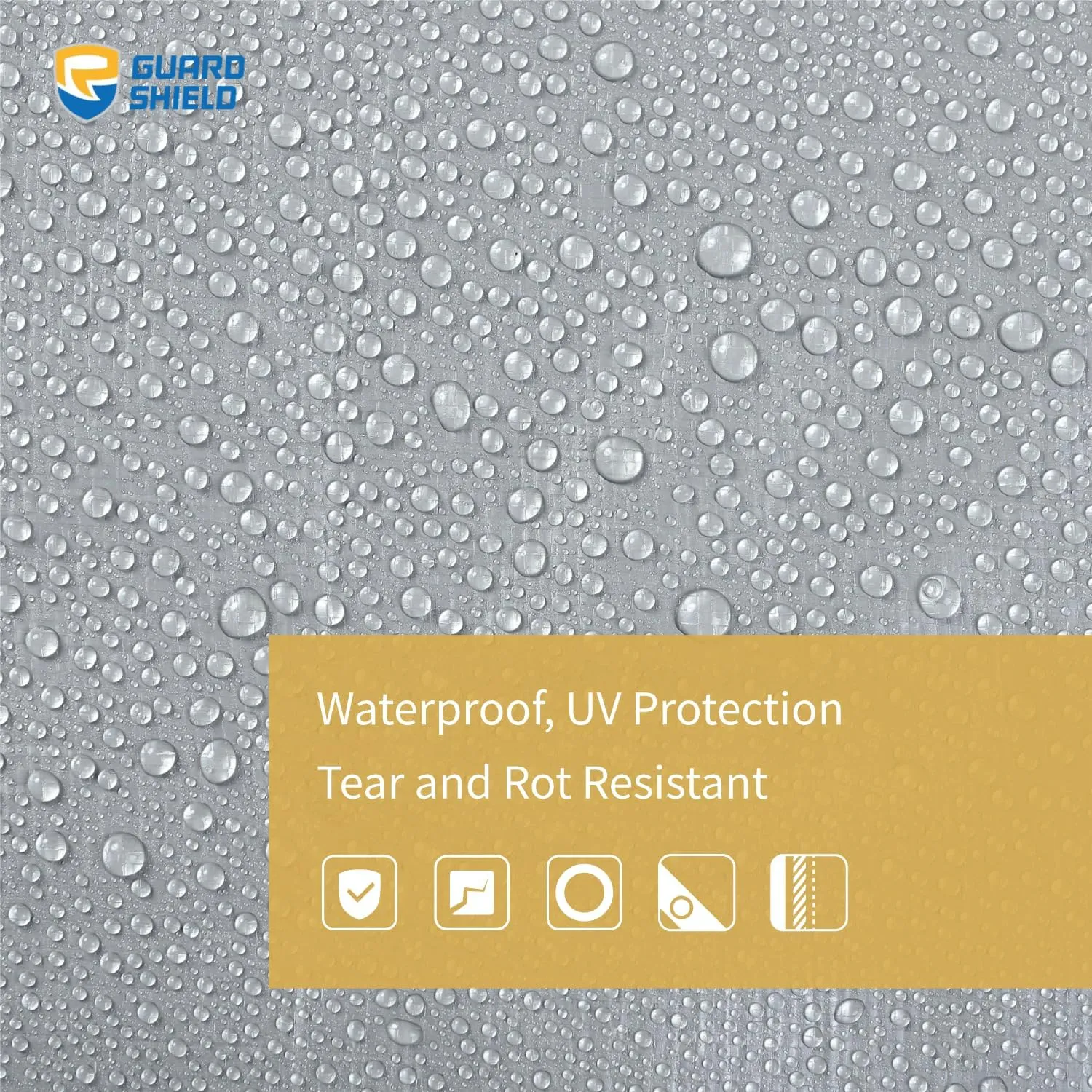 GUARD SHIELD Heavy Duty Tarp Waterproof 12x16 Feet Silver/Black Large Outdoor Tarps Cover 12mil