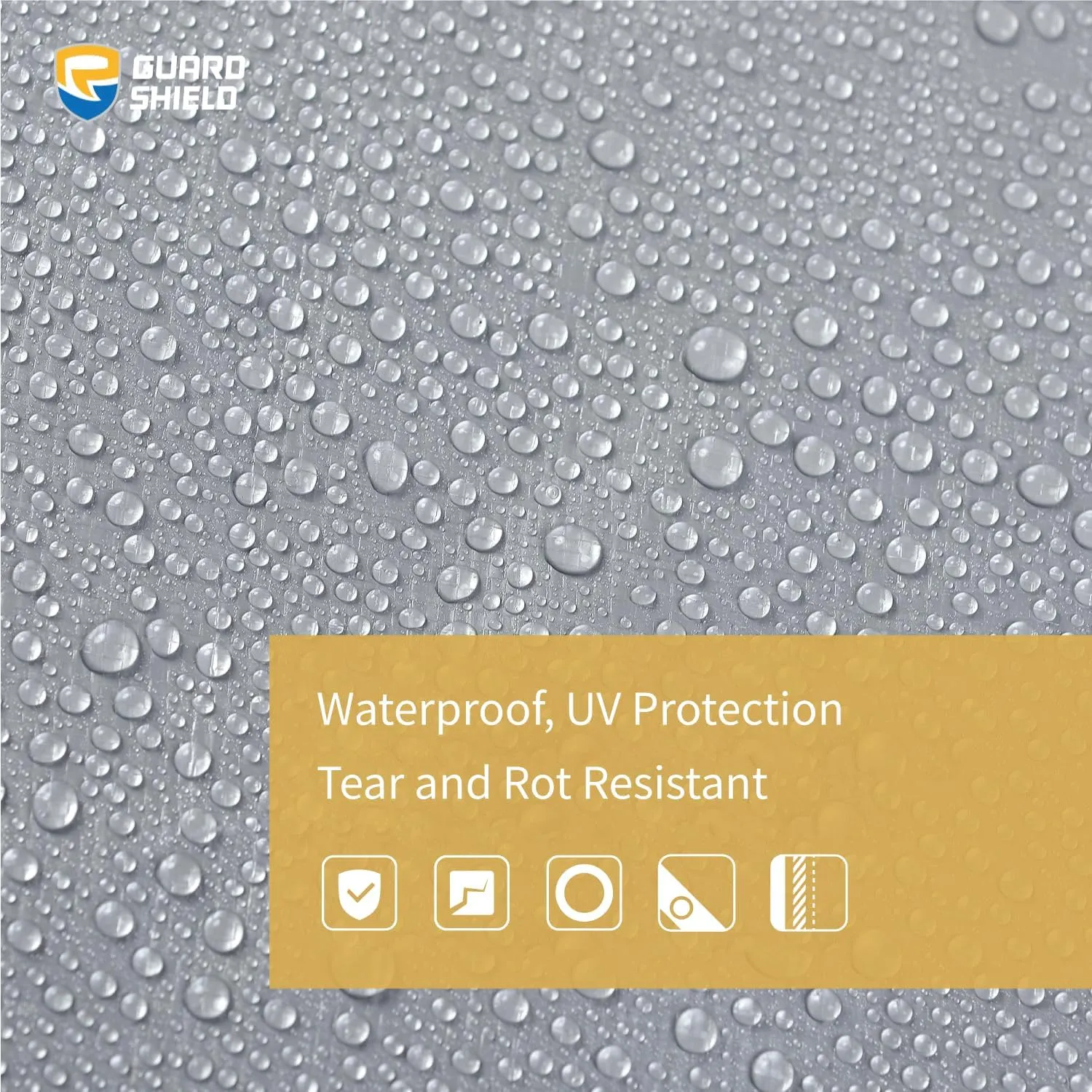 GUARD SHIELD Silver/Black Tarp Waterproof 15x15 Feet Medium Duty All Purpose Poly Tarps Cover 7mil