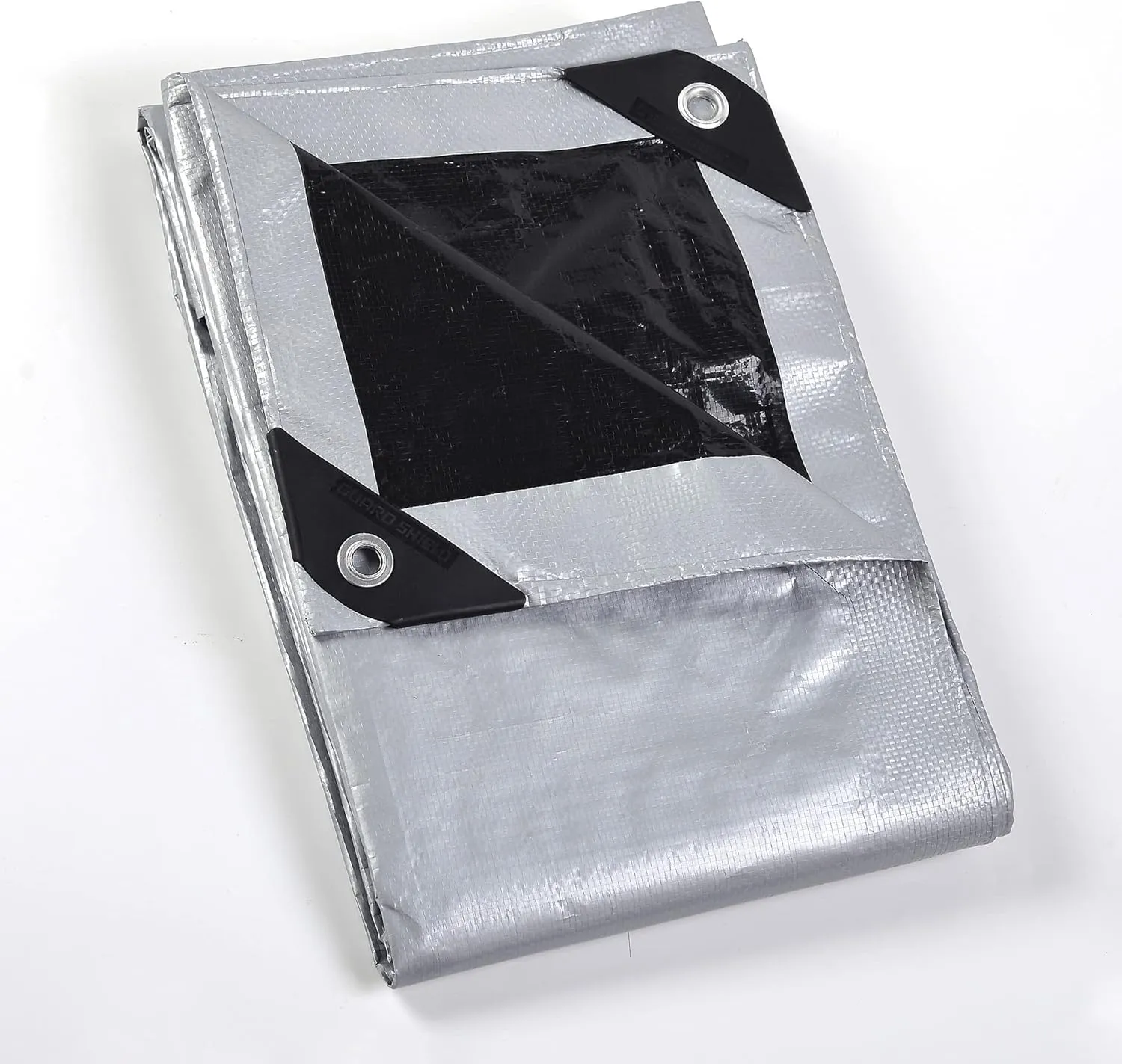 GUARD SHIELD Silver/Black Tarp Waterproof 15x15 Feet Medium Duty All Purpose Poly Tarps Cover 7mil