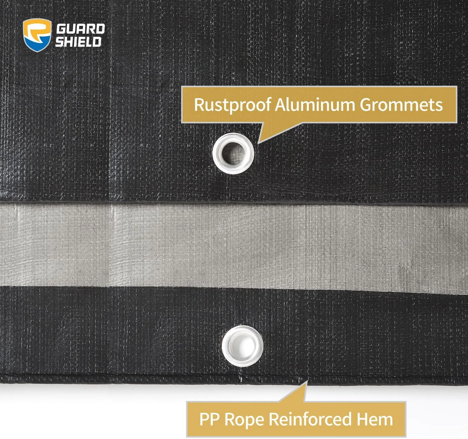 GUARD SHIELD Super Heavy Duty Black/Silver Ploy Tarp Cover 20x20 Feet Waterproof Tarps 16mil Thick UV and Tear Resistant Tarpualin