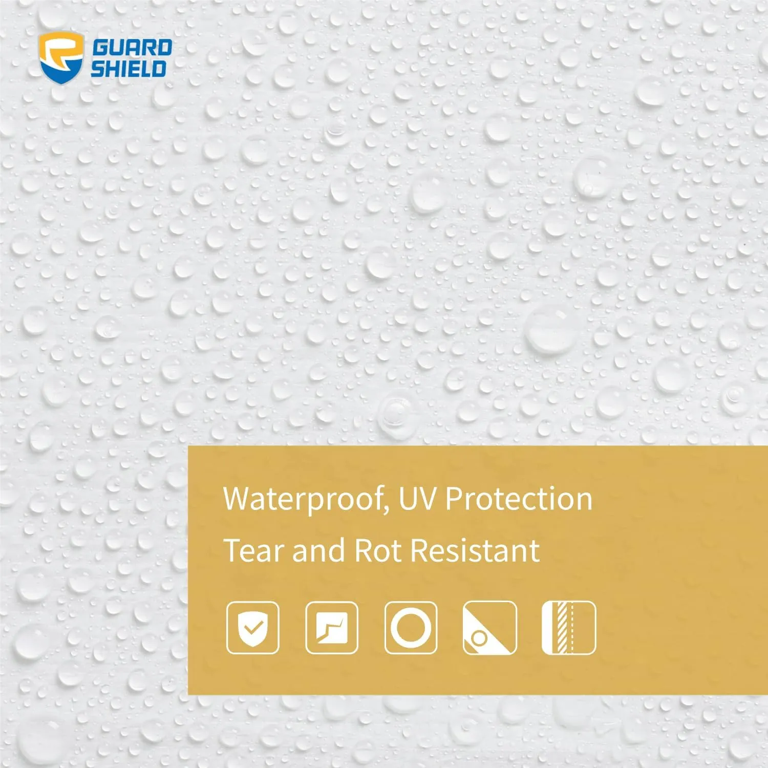 GUARD SHIELD Super Heavy Duty White Ploy Tarp Cover 20x20 Feet Waterproof Tarps 16mil Thick UV and Tear Resistant Tarpualin