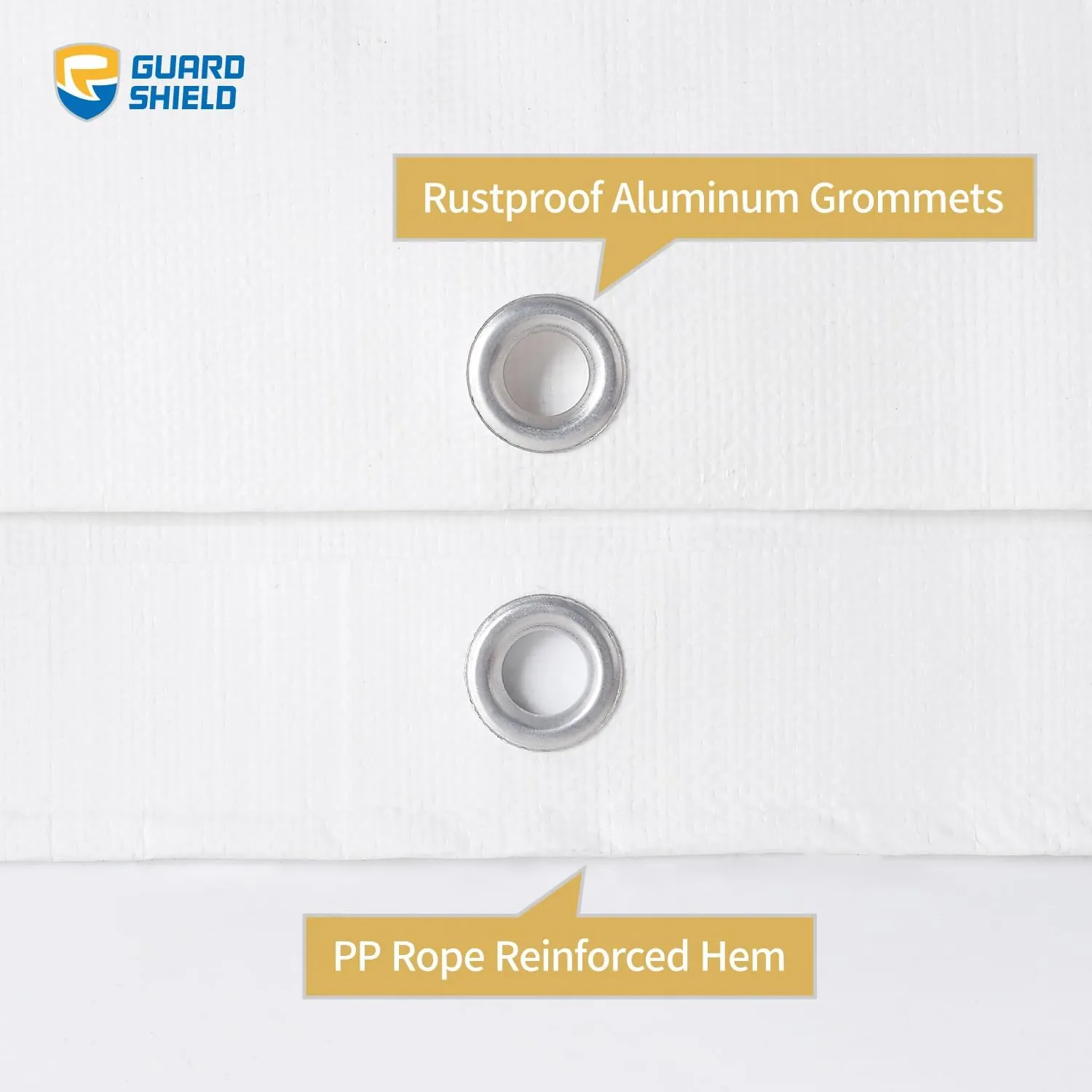 GUARD SHIELD Super Heavy Duty White Ploy Tarp Cover 20x20 Feet Waterproof Tarps 16mil Thick UV and Tear Resistant Tarpualin