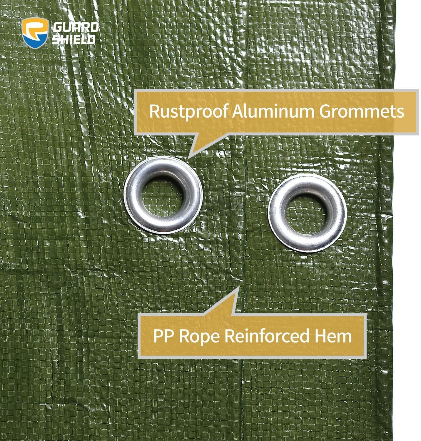 GUARD SHIELD Tarp Green Tarps Heavy Duty Waterproof 12x16 Feet Extra Large Outdoor Tarp Cover 12mil