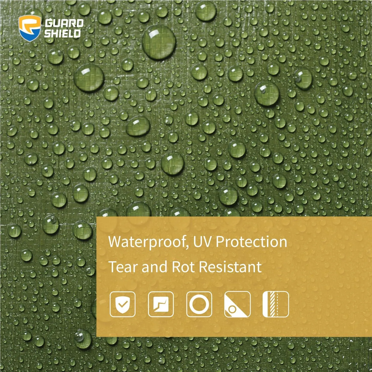 GUARD SHIELD Tarp Green Tarps Heavy Duty Waterproof 12x16 Feet Extra Large Outdoor Tarp Cover 12mil
