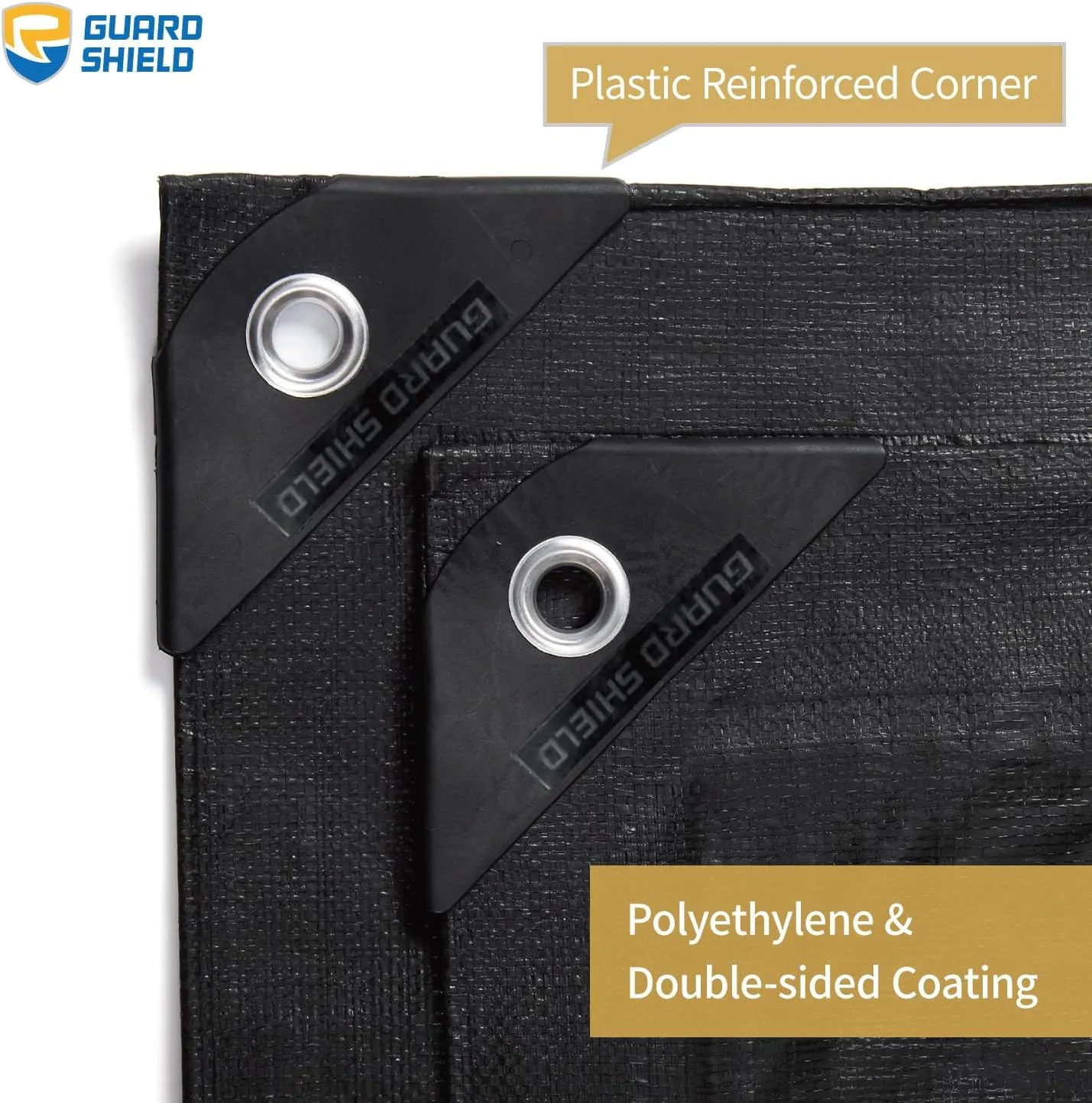 GUARD SHIELD Tarp Waterproof Heavy Duty Matte Black Tarp 12x16 Feet Large UV Resistant Tarps Cover Outdoor 11mil