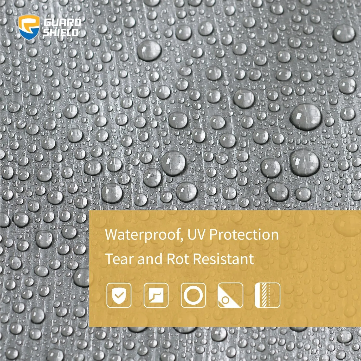GUARD SHIELD Tarps Heavy Duty Waterproof 10x10 Feet Silver/Black Poly Tarp Cover Square Outdoor Thick UV Resistant Tarpaulin with Grommets 10mil (2-Pack)