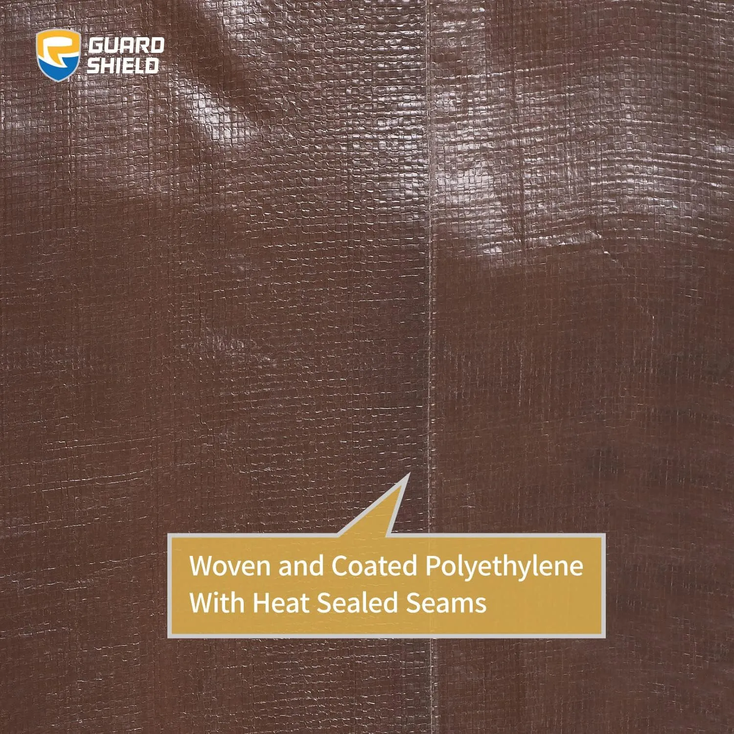 GUARD SHIELD Tarps Heavy Duty Waterproof 10x12 Feet Brown/Bright Silver Poly Tarp Cover Outdoor Thick UV Resistant Tarpaulin with Grommets 10mil