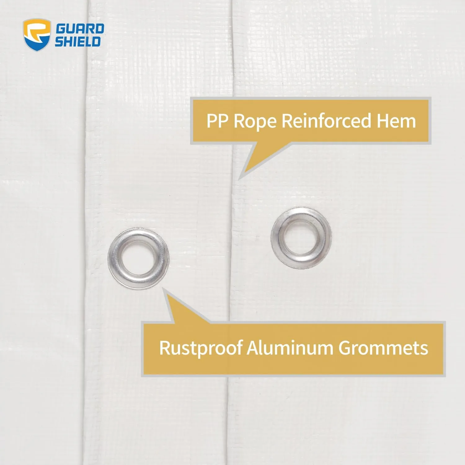 GUARD SHIELD White Tarps Heavy Duty Waterproof 16x20 Feet Large Thick Tarp Cover 12mil