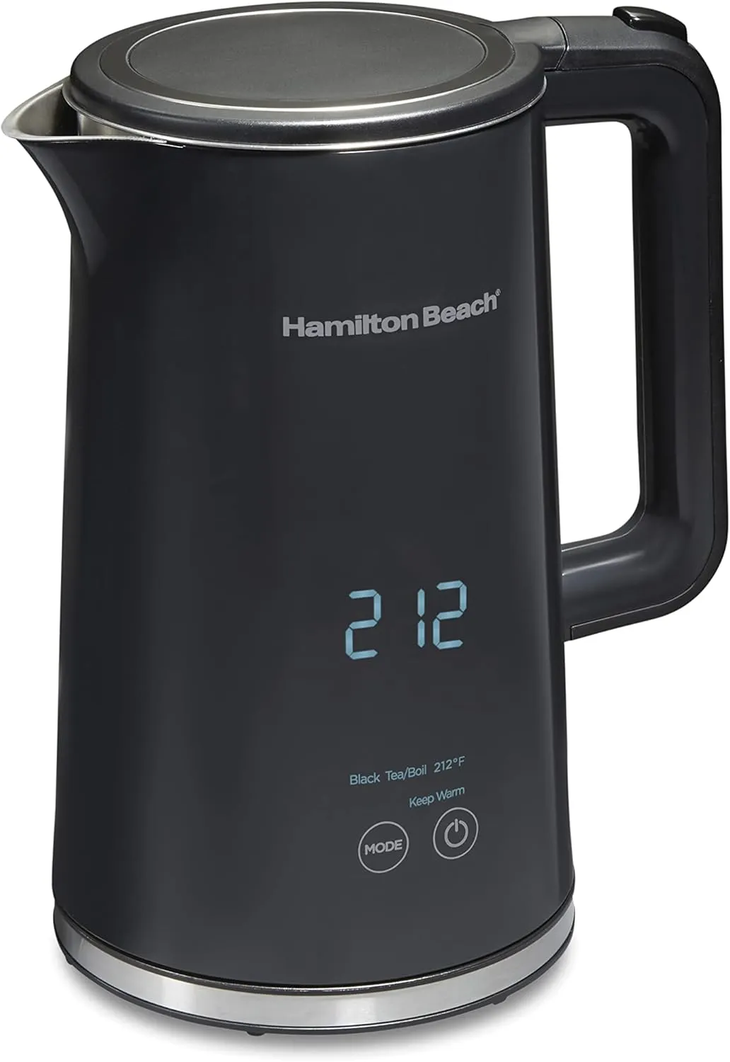 Hamilton Beach Digital Temperature Control Electric Tea Kettle, Hot Water Boiler & Heater 1.7L, 5 Preset Modes   Keep Warm, Fast Boil 1500 Watts, BPA Free, Cool-Touch Exterior, Black (41033)