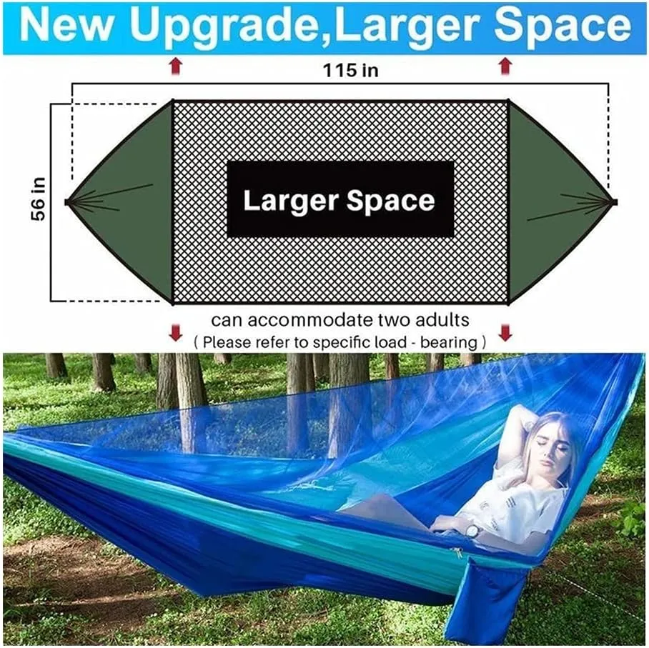 Hammock Camping Hammock Mosquito Net and Hammock Canopy Portable Nylon Hammock Rain Fly Tree Straps for Hiking Camping Survival Travel Swing