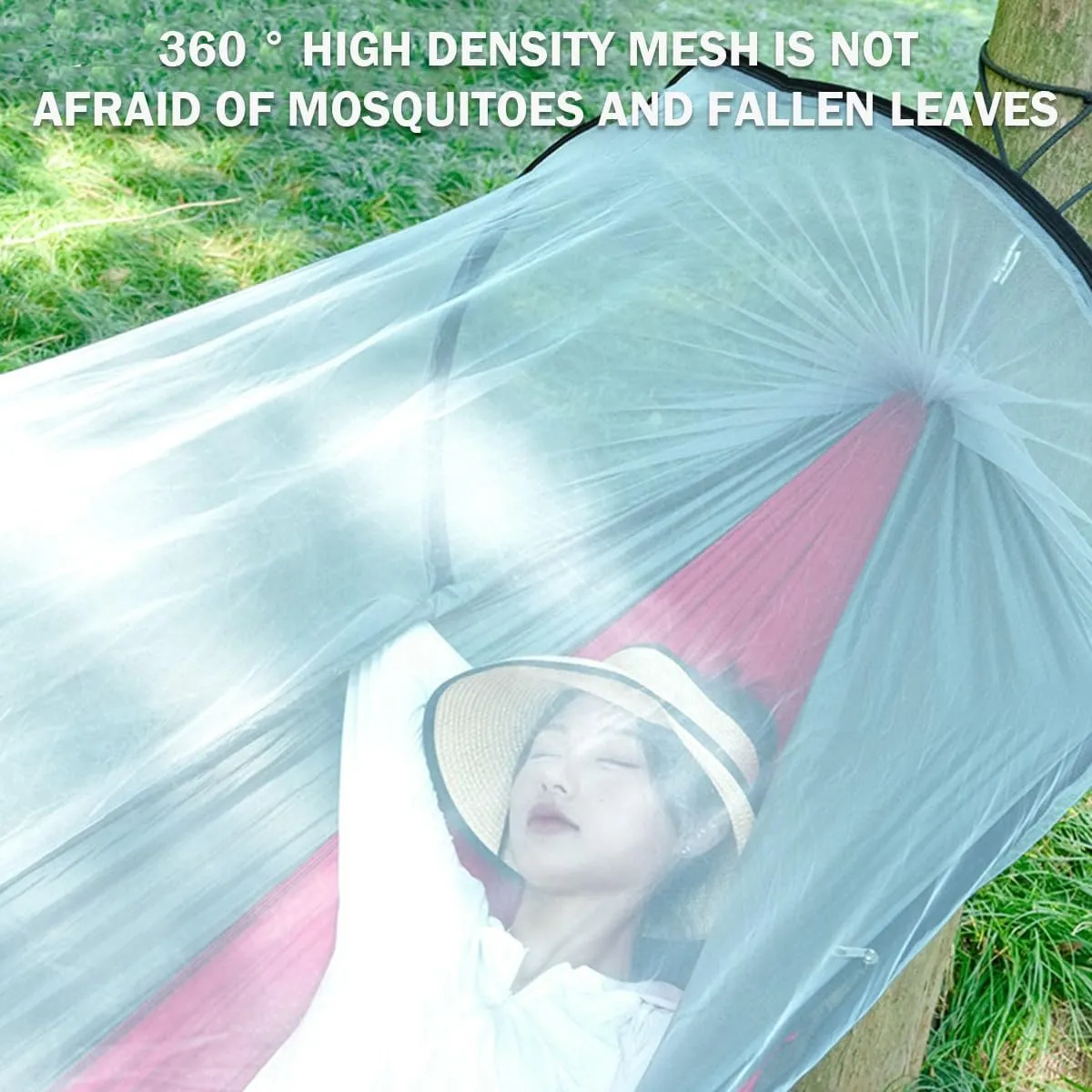 Hammock Camping, Hammock Tent Strong Load Bearing Capacity, Mosquito Net Hammock Breathable and Mosquito Proof, Suitable for Outdoor Use(Green,260 * 140cm)