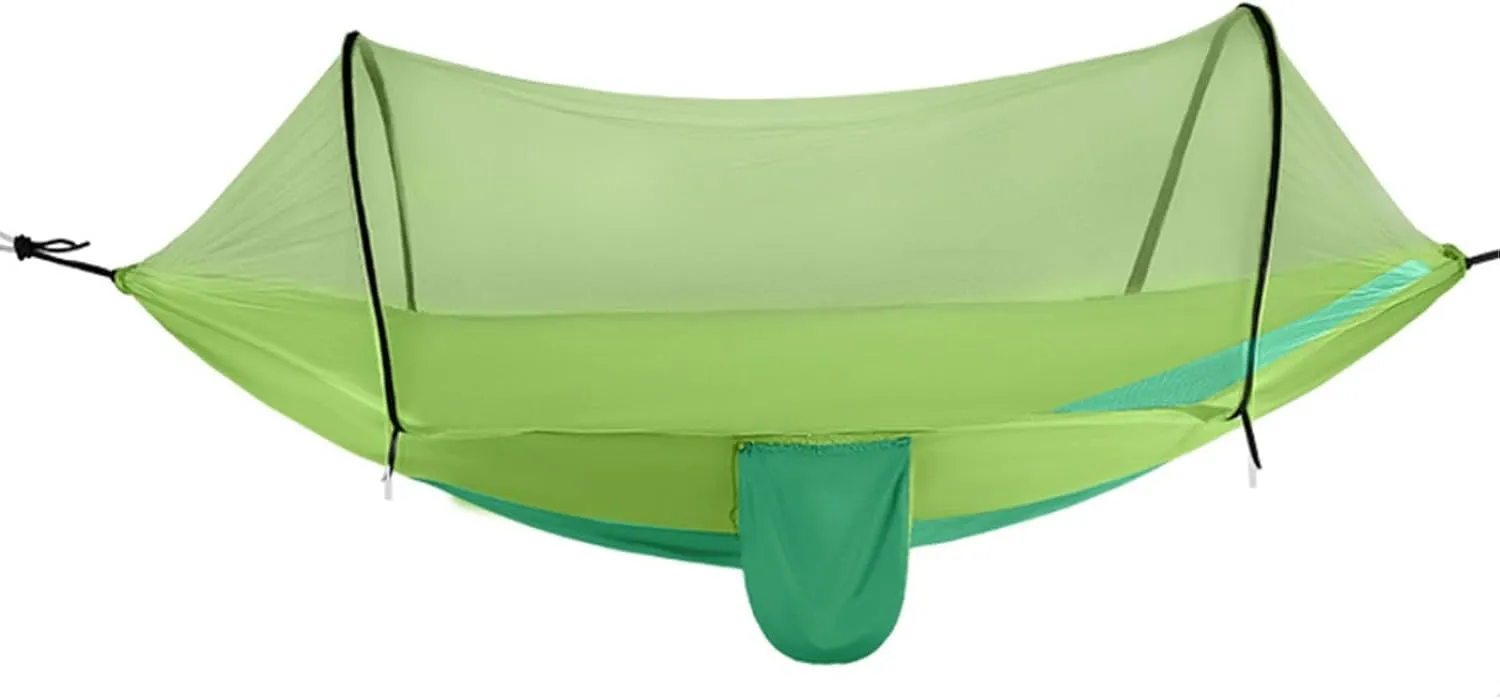 Hammock Camping, Hammock Tent Strong Load Bearing Capacity, Mosquito Net Hammock Breathable and Mosquito Proof, Suitable for Outdoor Use(Green,260 * 140cm)