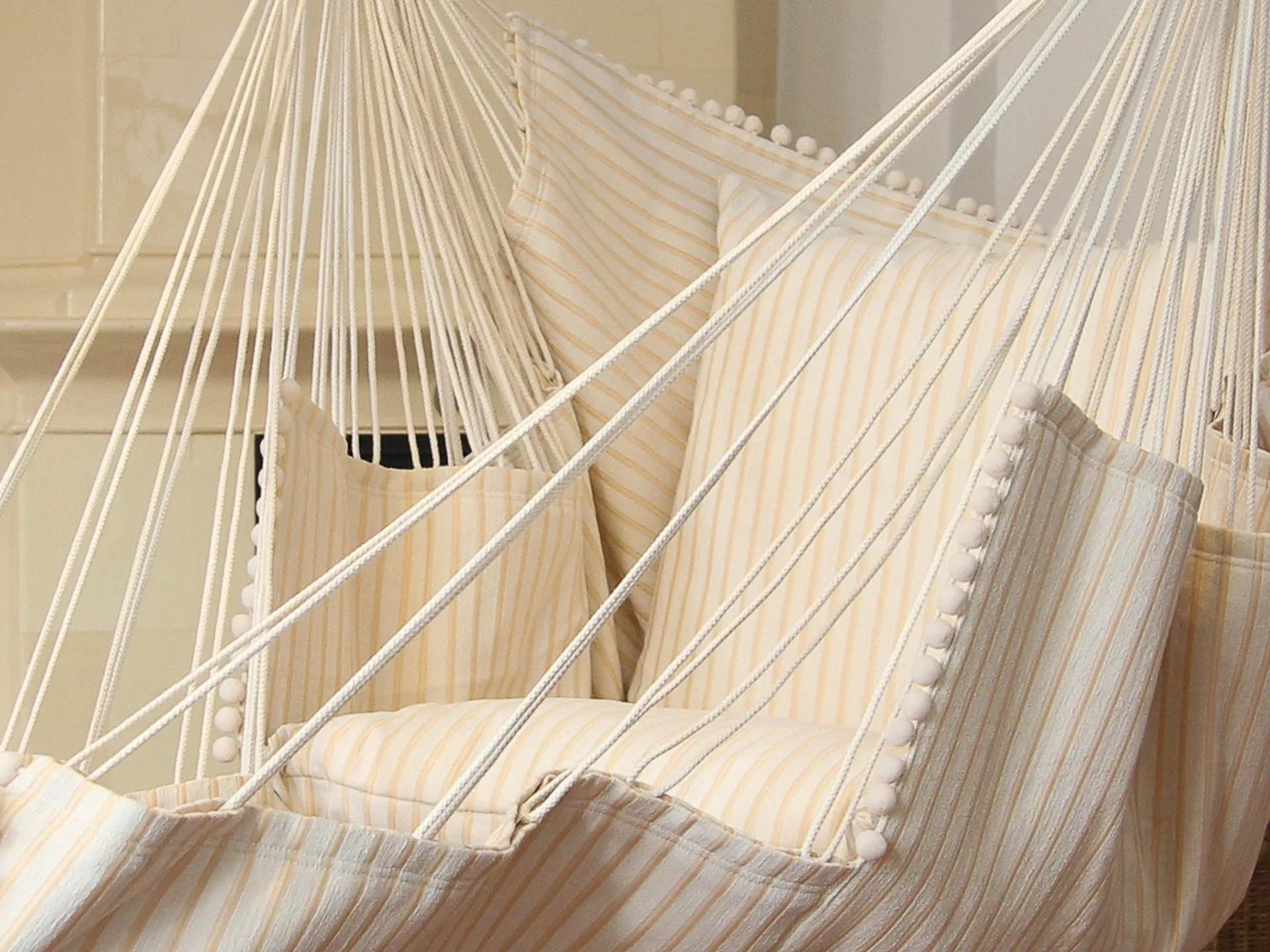 Hammock chair - beige with stripes