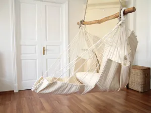 Hammock chair - beige with stripes