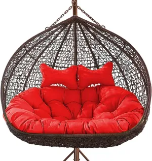 Hammock Chair Cushion for 2 Persons, Waterproof Hanging Chair Cushion Only, Replacement Removable Thickened Patio Hanging Egg Chair Cushion