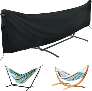 Hammock Cover Waterproof, 112'' 420D Heavy Duty Oxford Cover with Handles and Vents, Hammock Rain Cover for Outdoor Hammocks and Double Hammocks, Suitable for Hammock Stand Under 110'' in Length