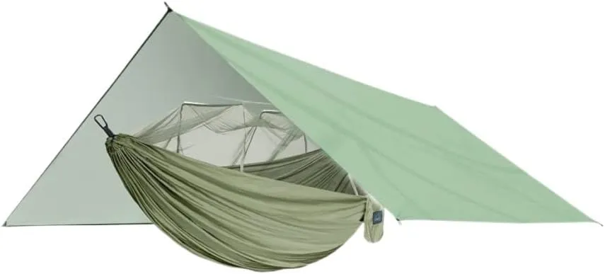 Hammock Outdoor Mosquito Net Hammock Anti-Mosquito Canopy Tent Set Waterproof Portable Sunshade Camping Outdoor Hammocks for Outside(Green,Small)