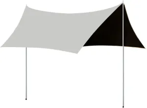 Hammock Rain Fly Waterproof Camping Tent Tarp 4 X 3m with 8 Ground Nails & 8 Windproof Ropes Backpacking Tarp Ultralight Waterproof Anti-UV Suitable for Camping Picnic Hammock, Beige