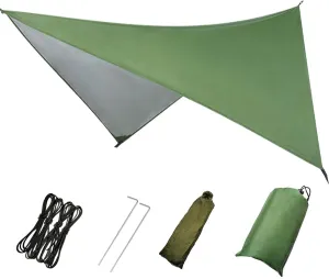 Hammock Rain Fly,Camping Tarp Waterproof,Camping Essentials,Moistureproof Picnic Mat,Camping Tent Footprints with Drawstring Carrying Bag-Light Weight-Essential Survival Gear,Shading,Beach,91" x 83"