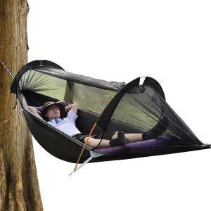 Hammock Tent Combo | Camping Hammock Shelter | Hammock Camping Gear | Tent Hammock Hybrid, Portable 2 Person Backyard Hammock with Net for Indoor, Outdoor, Camping, Survival Travel, and Hiking