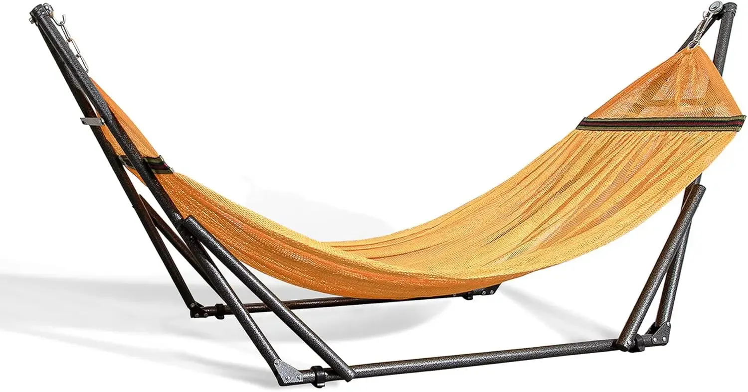 Hammock with Collapsible Steel Stand Carrying Case Portable Adjustable, Perfect for Camping Beach Summer Patio EZ Daze Foldable