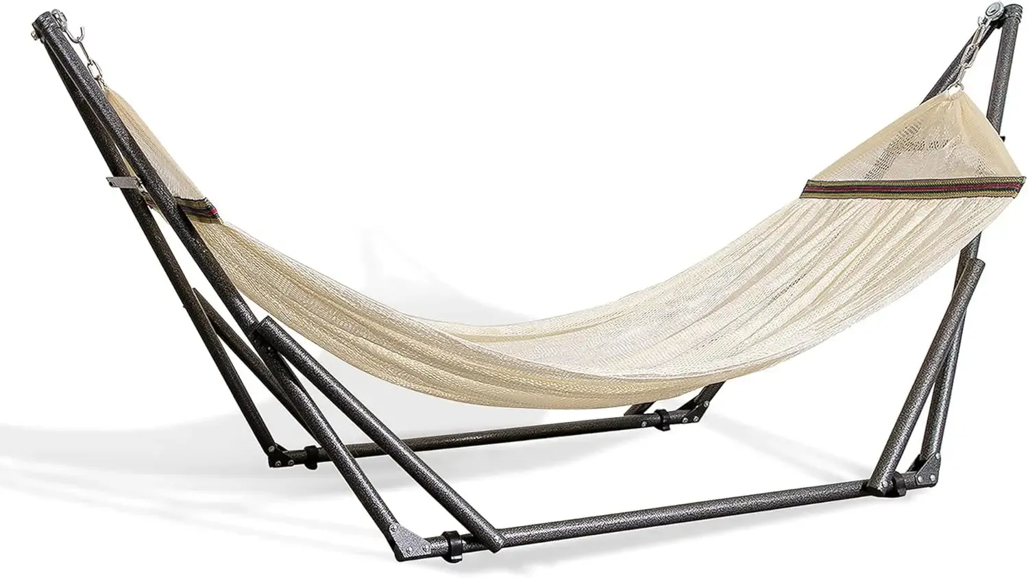 Hammock with Collapsible Steel Stand Carrying Case Portable Adjustable, Perfect for Camping Beach Summer Patio EZ Daze Foldable