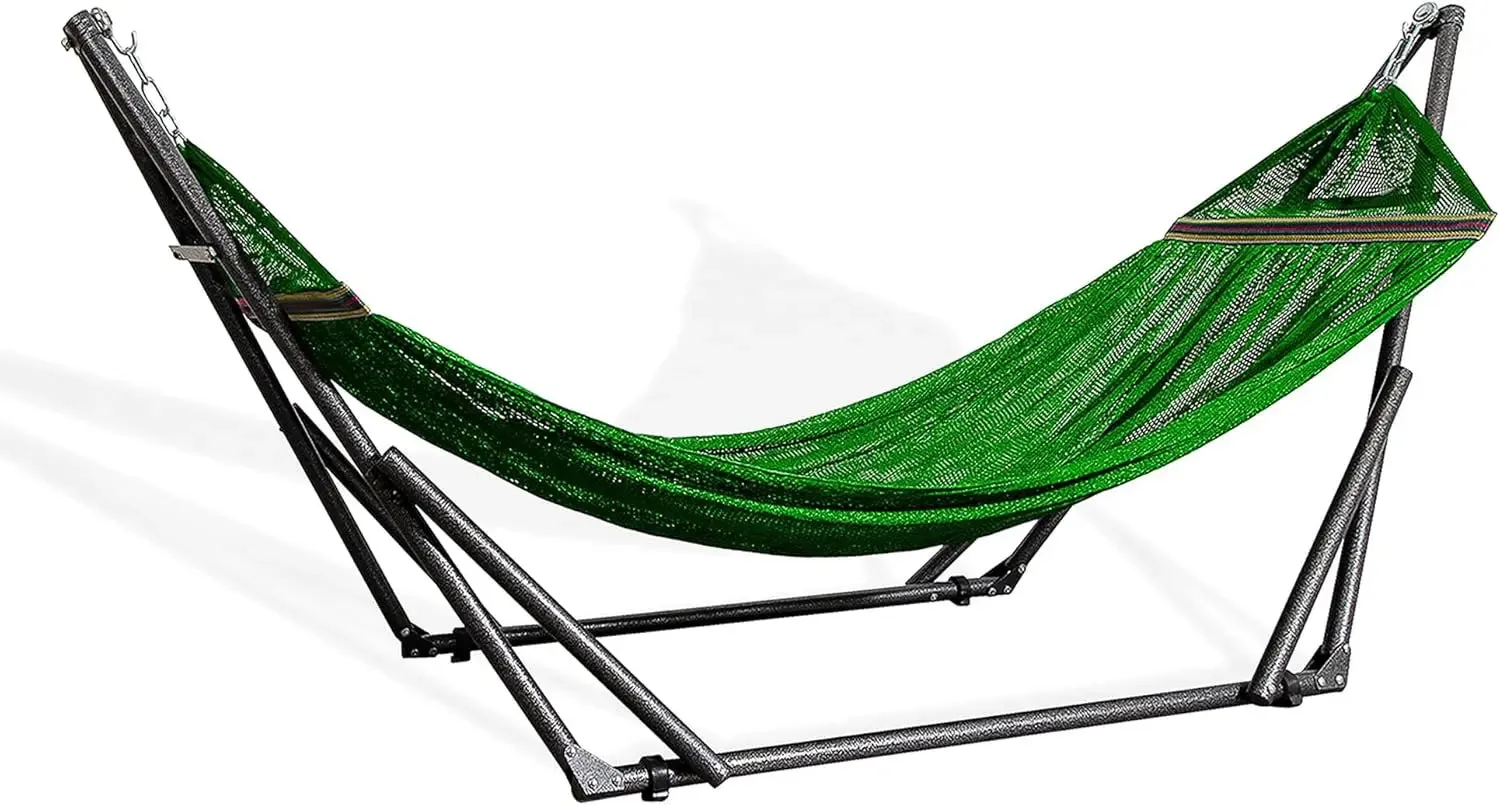 Hammock with Collapsible Steel Stand Carrying Case Portable Adjustable, Perfect for Camping Beach Summer Patio EZ Daze Foldable