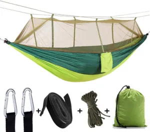 Hammock with Mosquito Net, Double Camping Hammocks Bug Net Portable and Lightweight for Backpacking Hiking Travel Outdoor