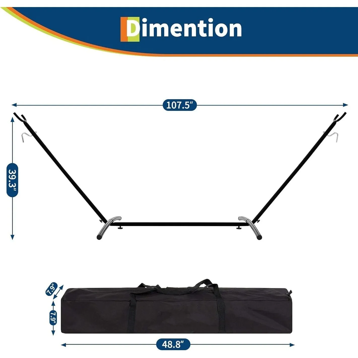 Hammock with Stand for Outside, 2-Person Outdoor Portable Hammock, 500lb Capacity   Waterproof Carry Bag