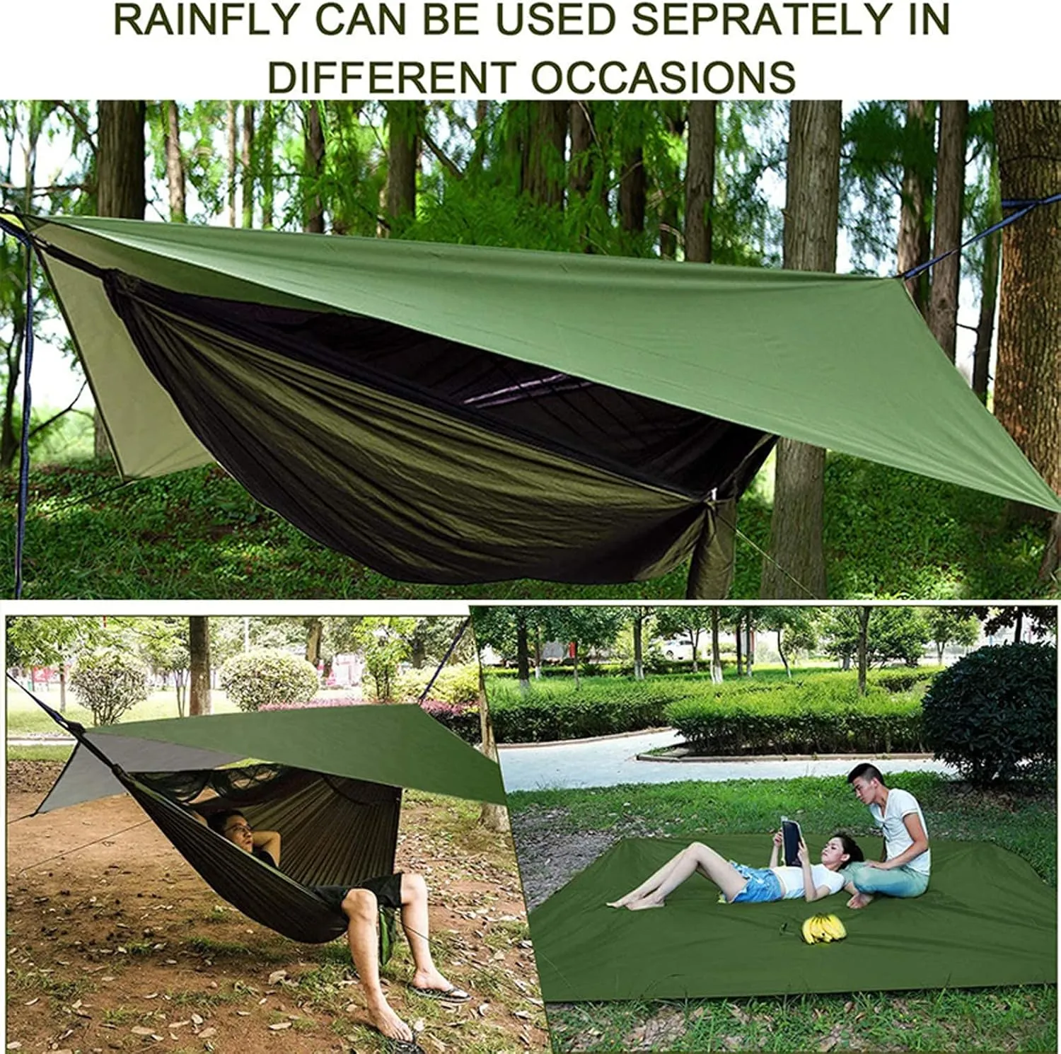 Hammocks Camping Hammock Portable Hammocks 1-2 People with Mosquito Net Nylon Hammock with 2 Carabiners for Outdoor Hiking Backpacking Outdoor Hammock