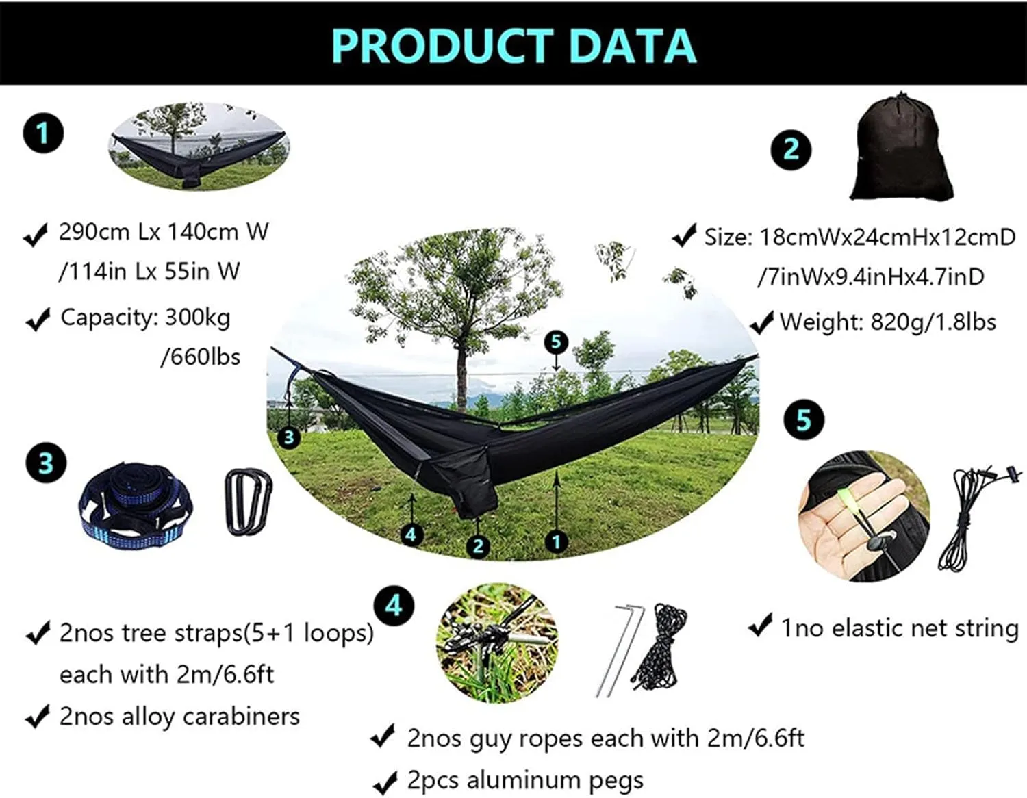 Hammocks Camping Hammock Portable Hammocks 1-2 People with Mosquito Net Nylon Hammock with 2 Carabiners for Outdoor Hiking Backpacking Outdoor Hammock