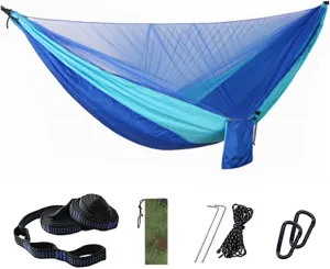 Hammocks Hammock Camping with Bug Net/Netting Portable Nylon Parachute Hammocks for Outdoor Indoor Backpacking Survival Travel