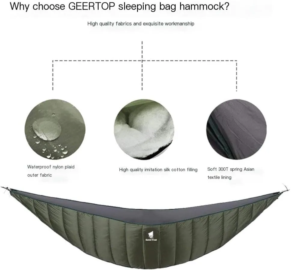 Hammocks Lightweight Nylon Outdoor Hammock Quilt Portable Single Waterproof Camping Double Hanging Chair Warm Camping Hammocks