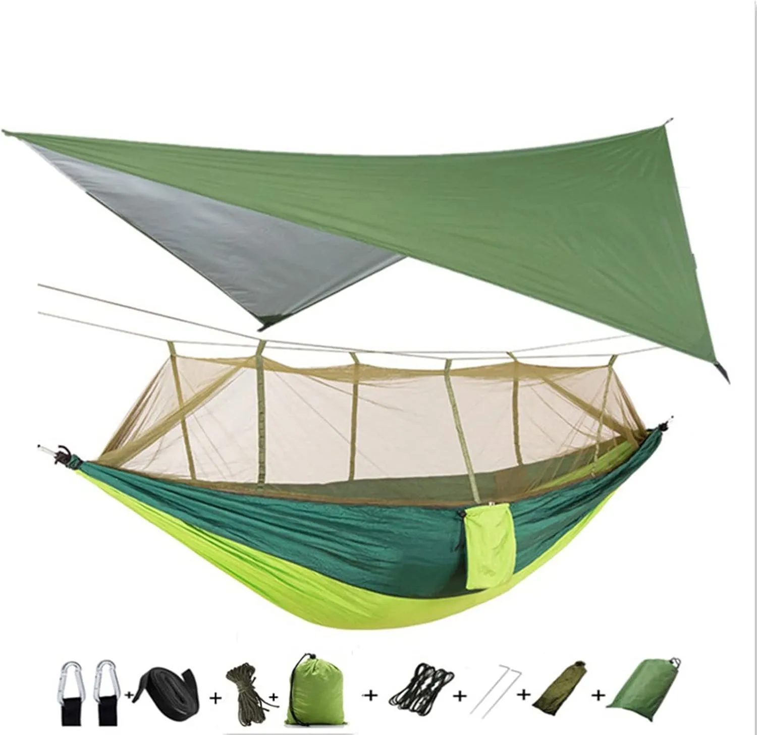 Hammocks Lightweight Portable Camping Hammock and Tent Awning Rain Fly Tarp Waterproof Mosquito Net Hammock Canopy Nylon Hammocks
