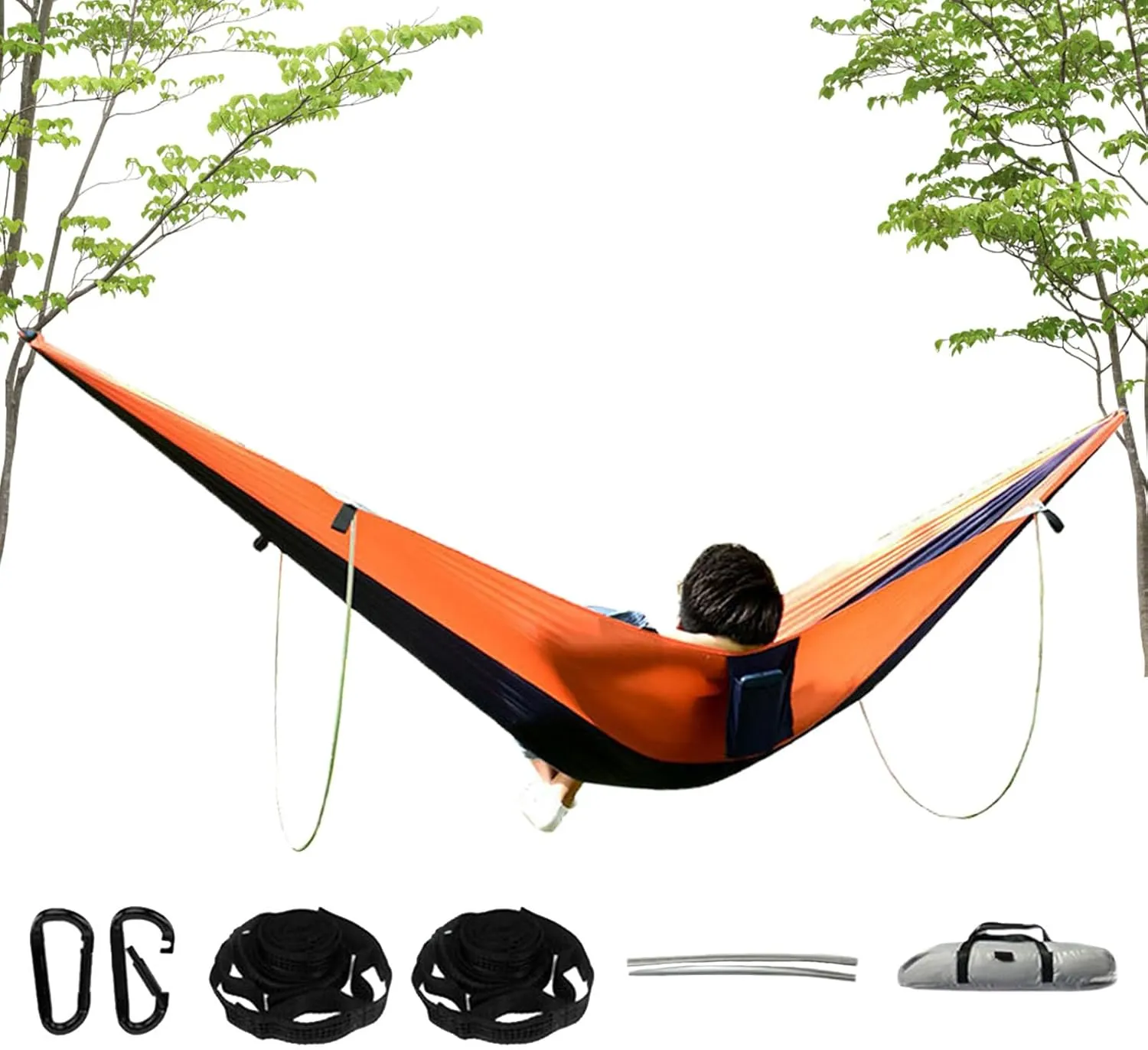 Hammocks Outside - Travel Hammocks Outside, Heavy-Duty Hammocks | Portable Families Parachute Hammock, Waterproof Nylon Lightweight Outdoor Supplies for Garden Yard Camping Beach Hiking Fishing BBQ