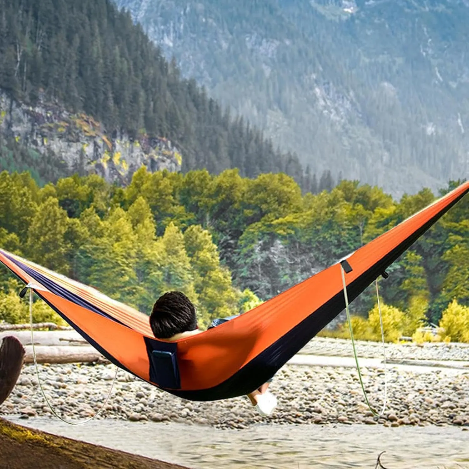 Hammocks Outside - Travel Hammocks Outside, Heavy-Duty Hammocks | Portable Families Parachute Hammock, Waterproof Nylon Lightweight Outdoor Supplies for Garden Yard Camping Beach Hiking Fishing BBQ