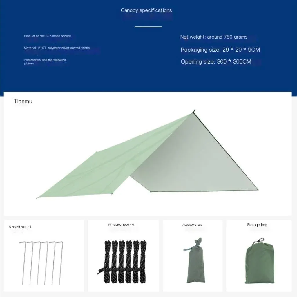 Hamock Outdoor Mosquito Net Hammock Anti-Mosquito Canopy Tent Set Waterproof Portable Sunshade Camping Outdoor Hanmock(Yellow,Small)