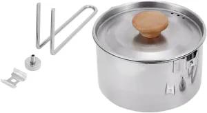 HANABASS Outdoor Portable Stainless Steel Cooking Pot Multi Functional Collapsible Camping Utensil for Hiking and Picnics Easy Storage and Heat Insulation