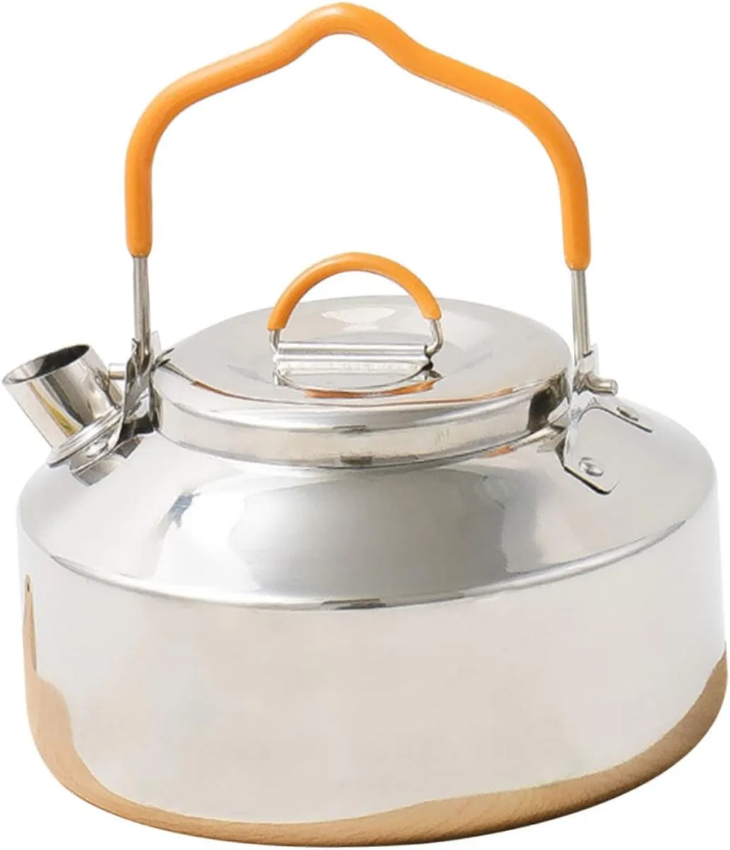 HANABASS Stainless Steel Camping Tea Kettle Lightweight Outdoor Cookware for Boiling Water for Picnics and Hiking Compact Design for Easy Carrying and Safe Use