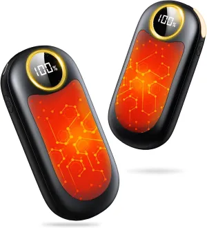 Hand Warmers Rechargeable 2 Pack, Dual Sided Electric Hand Warmer 14000mAh with Power Bank, 20Hrs Warmth, 8 Heating Mode, Portable Charging Pocket Heater for Men, Women, Raynauds, Camp, Hunting, Golf