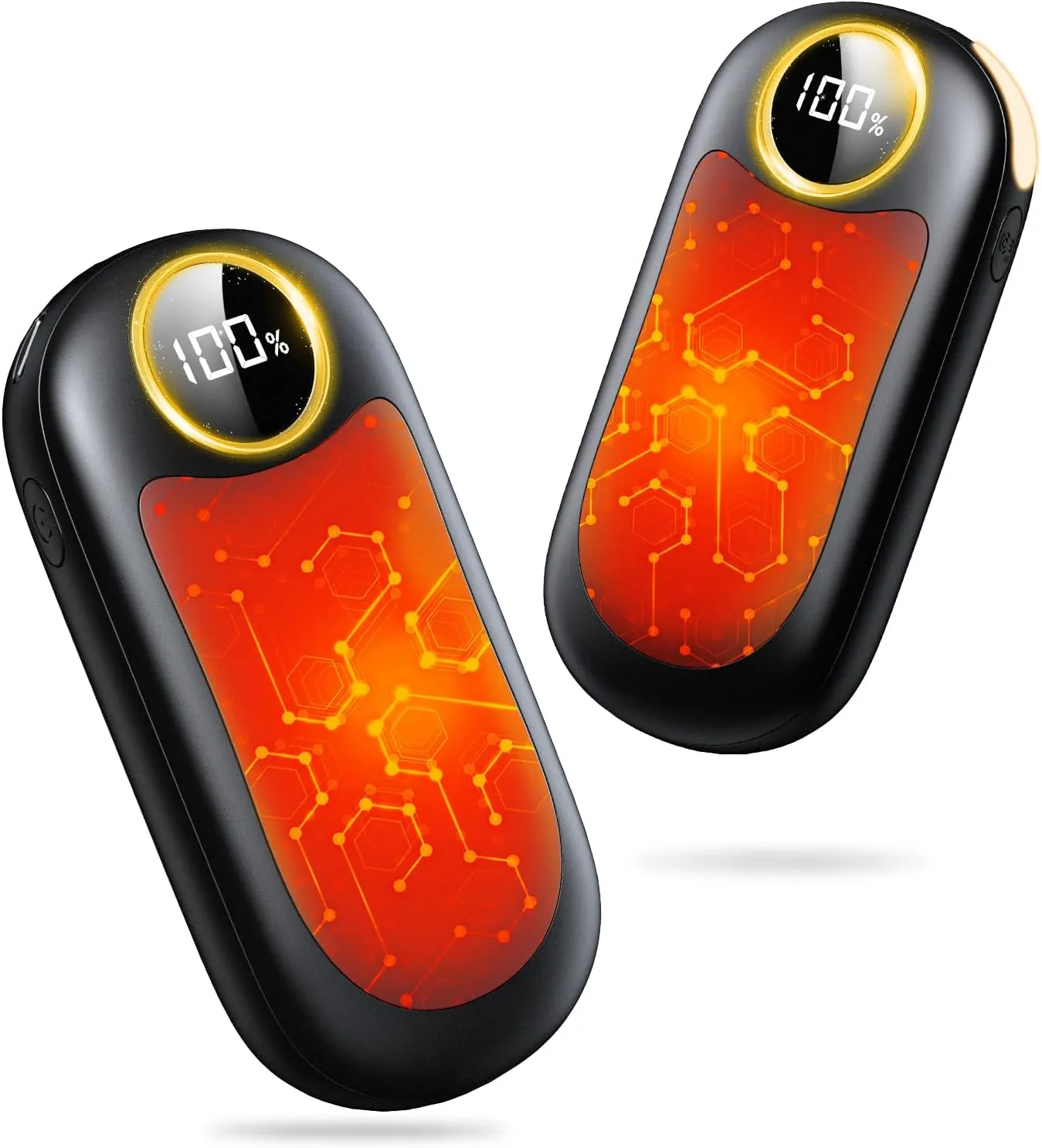 Hand Warmers Rechargeable 2 Pack, Dual Sided Electric Hand Warmer 14000mAh with Power Bank, 20Hrs Warmth, 8 Heating Mode, Portable Charging Pocket Heater for Men, Women, Raynauds, Camp, Hunting, Golf
