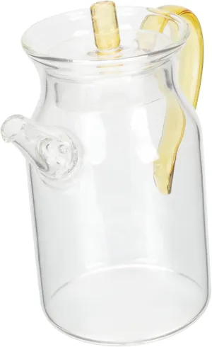 Handheld Glass Teapot with Infuser Heat Resistant Kettle for Home Office Decorative Water Pitcher with Comfortable Handle present for Tea Lovers